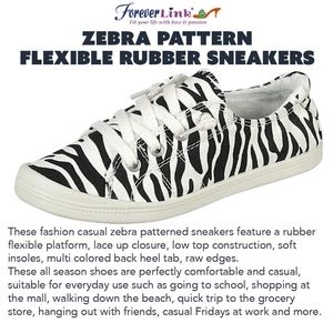 Zebra Pattern Flexible Rubber Sneakers